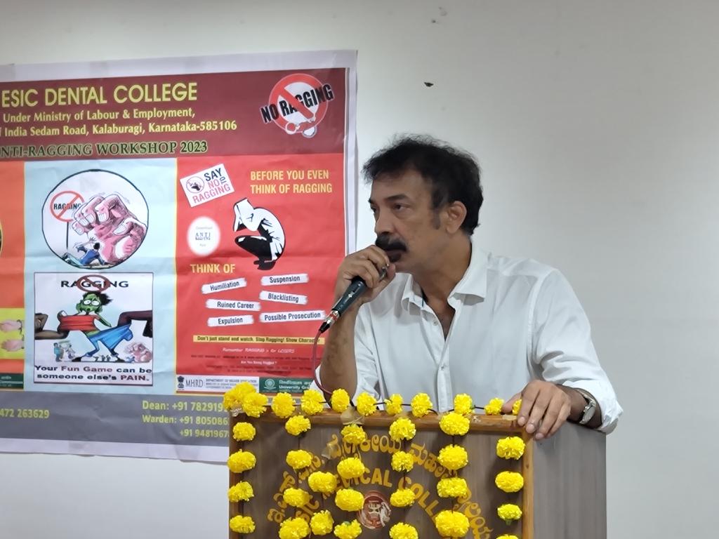Anti ragging workshop was organised by ESIC DC KALABURAGI on 28th October 2023